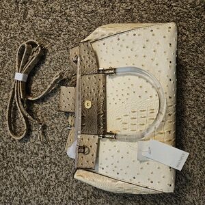 Valentina Cream and Tan Satchel